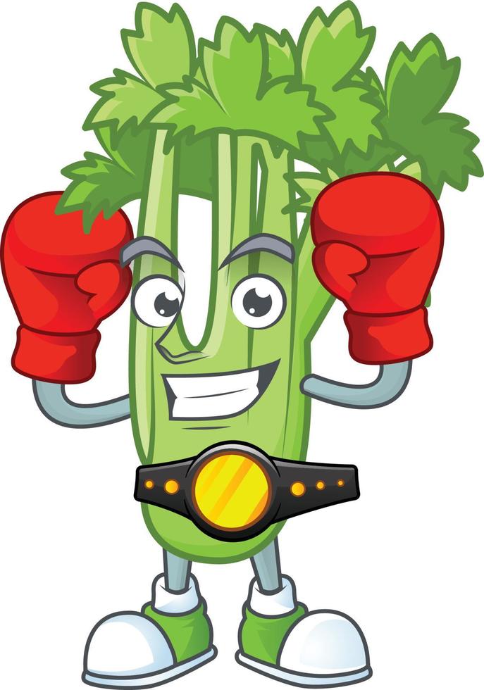 Happy celery plant cartoon character vector