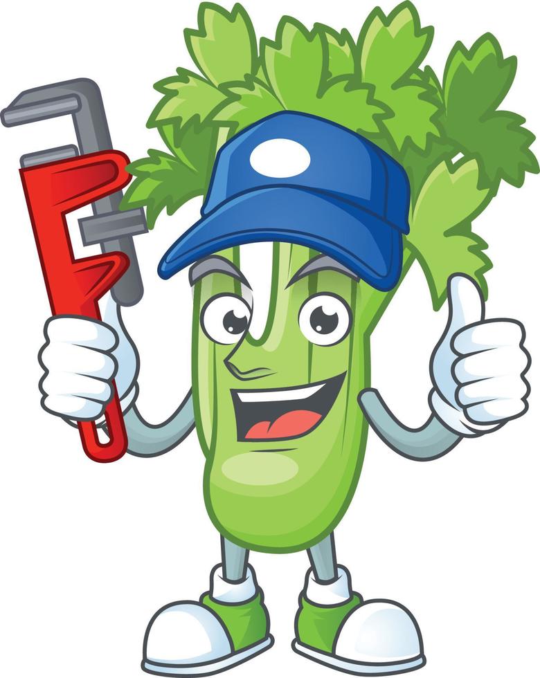 Happy celery plant cartoon character vector