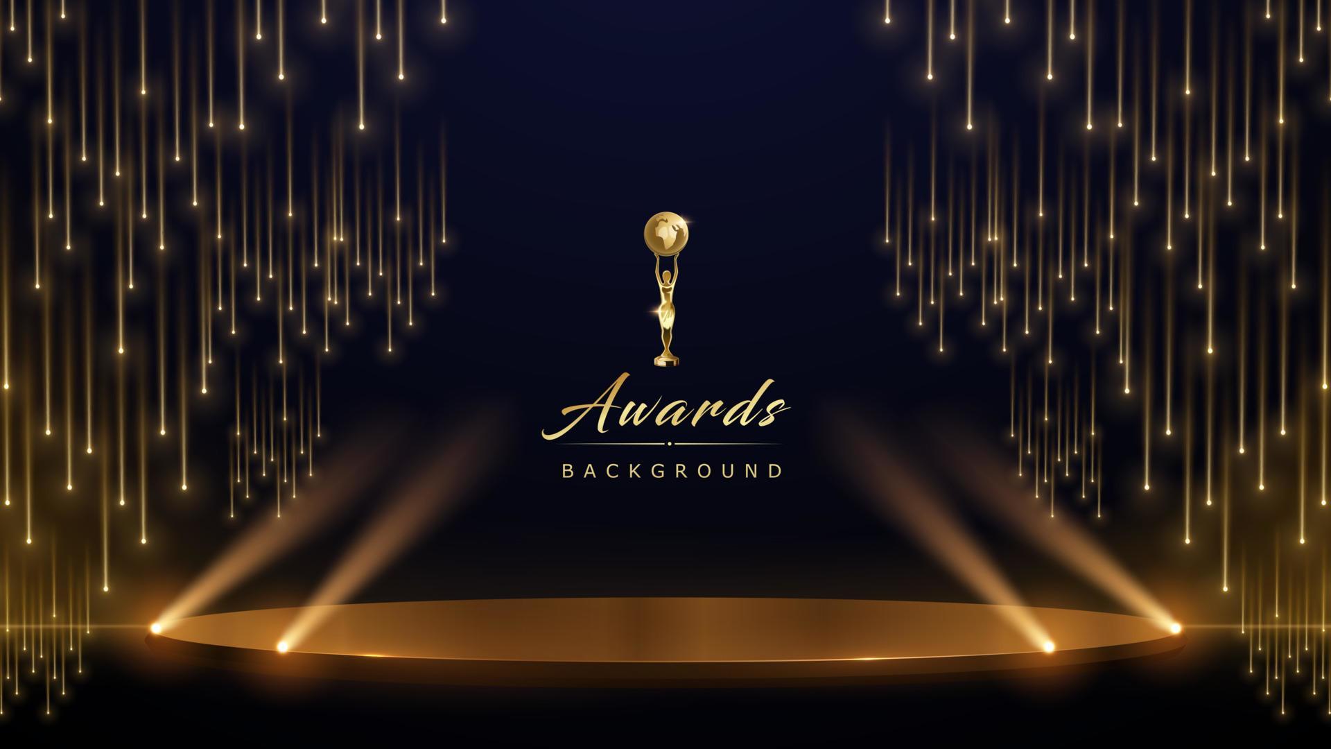 Golden Stage Spotlights Royal Awards Graphics Background Lights