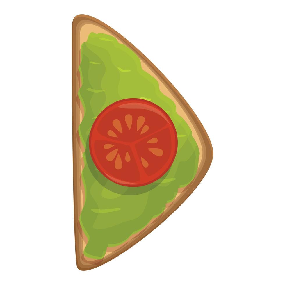 Tomato avocado toast icon cartoon vector. Meal bread vector