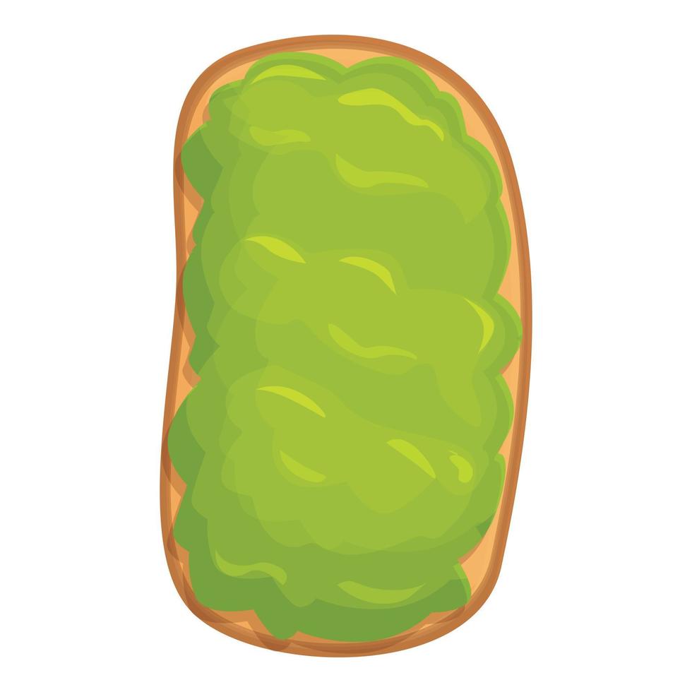 Snack avocado toast icon cartoon vector. Bread slice vector