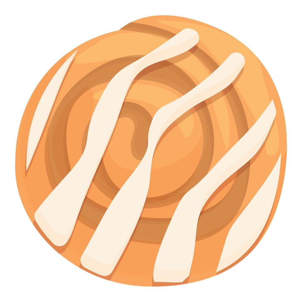 Bakery cinnamon roll bun icon cartoon vector. Swirl bread vector