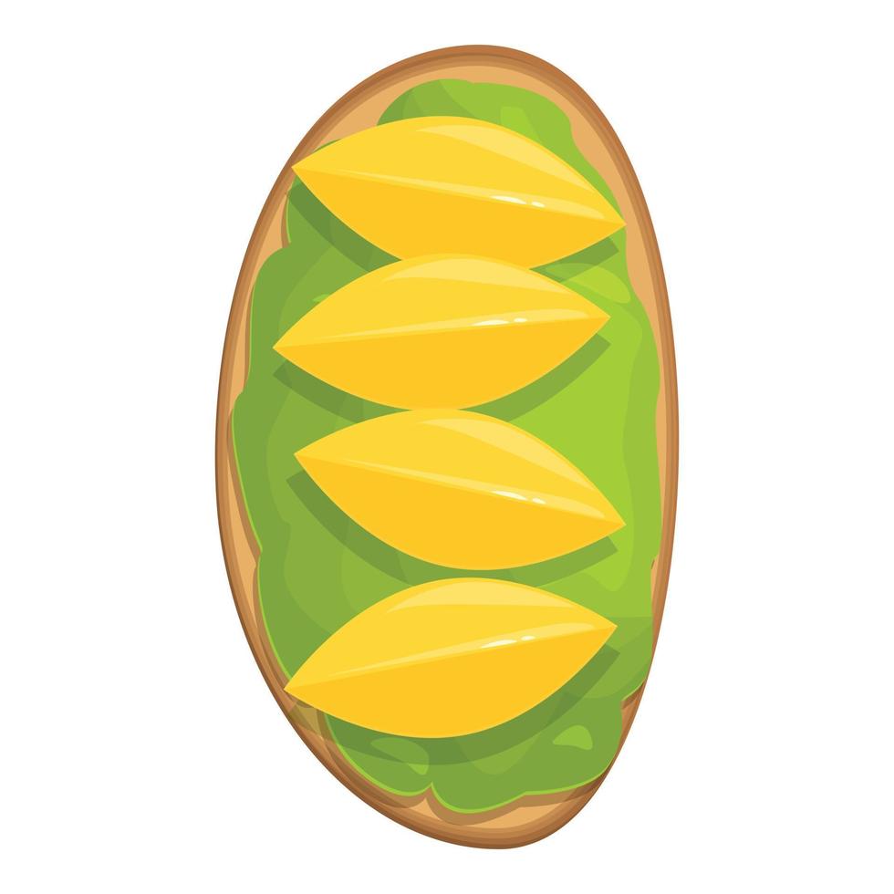 Lemon avocado toast icon cartoon vector. Bread slice vector