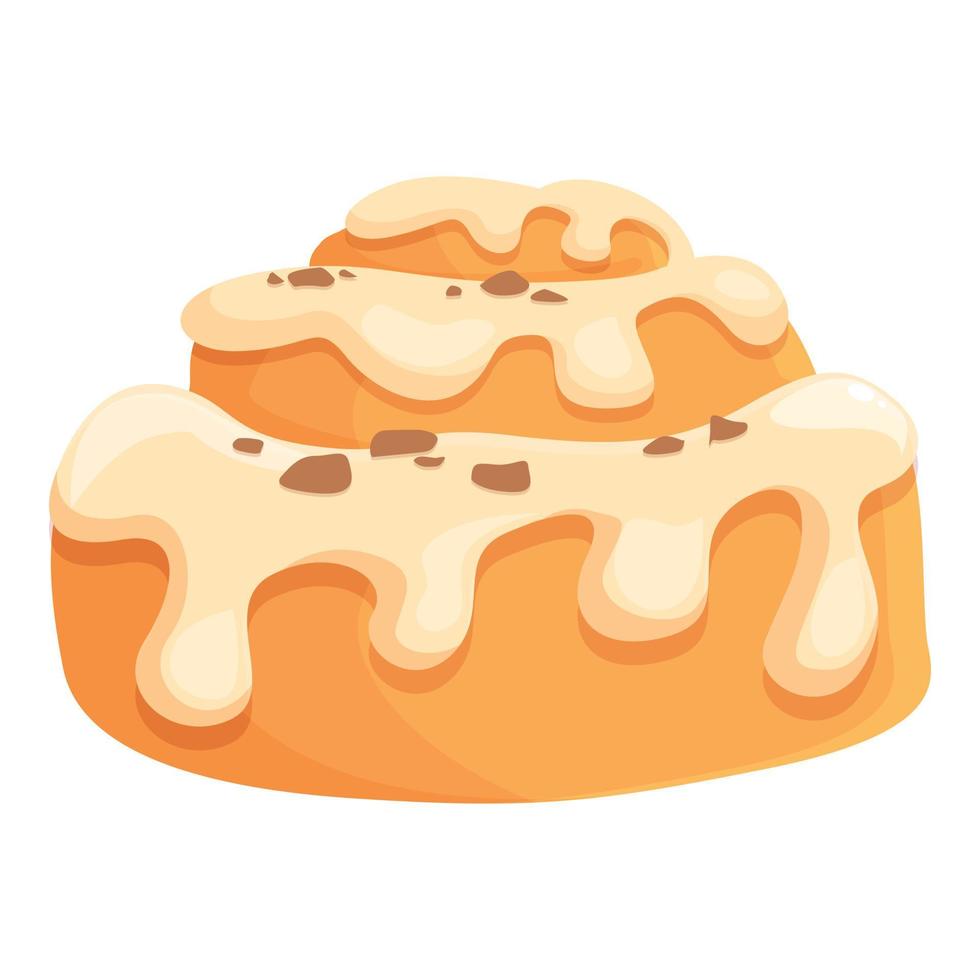 bocadillo canela rodar bollo icono dibujos animados vector. Pastelería comida vector