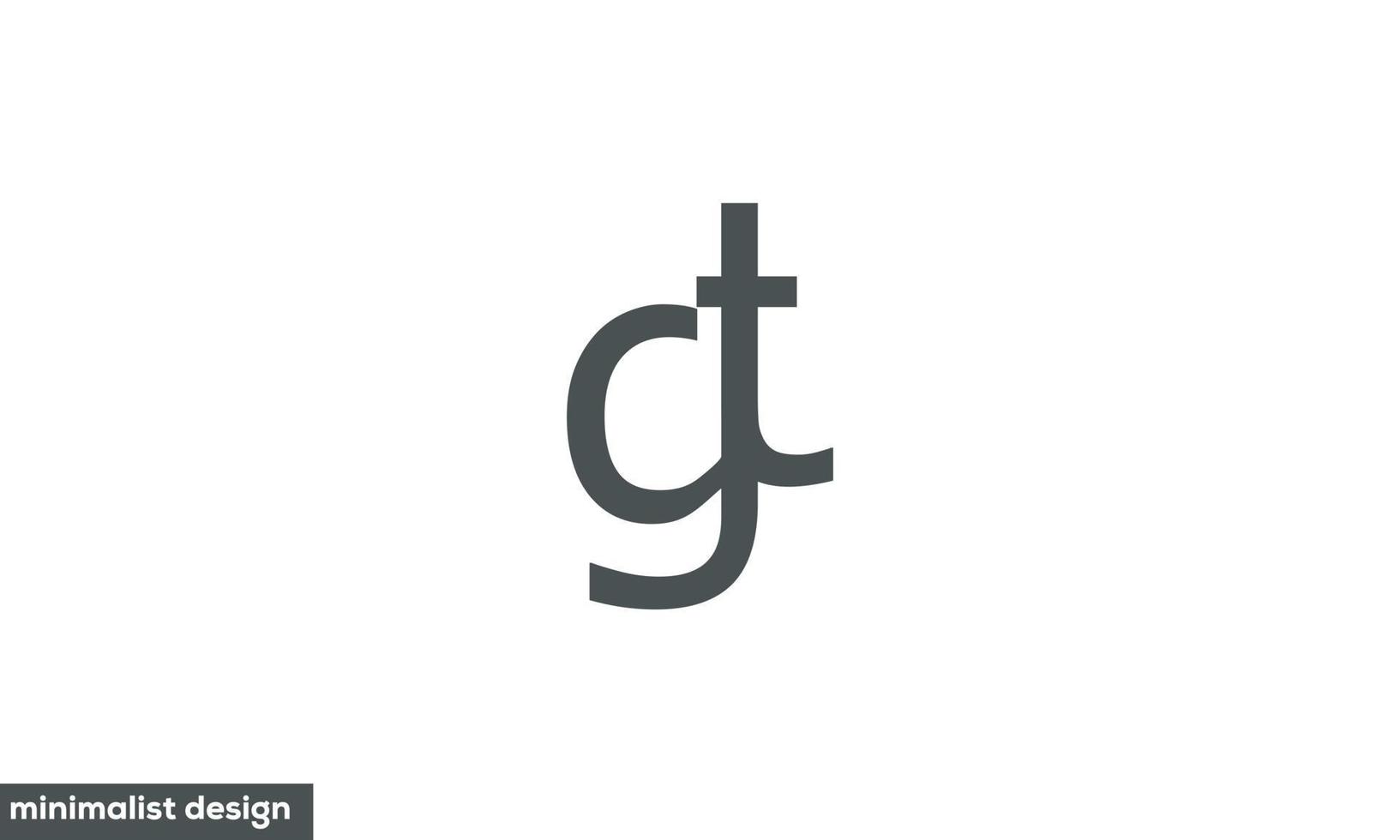 alfabeto letras iniciales monograma logo gt, tg, g y t vector