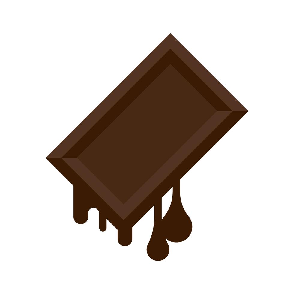 Melting chocolate bar on white background vector