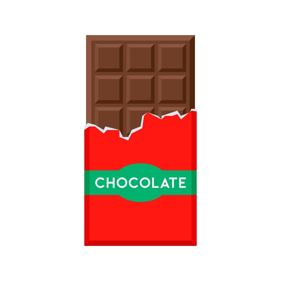 Chocolate bar in open package vector