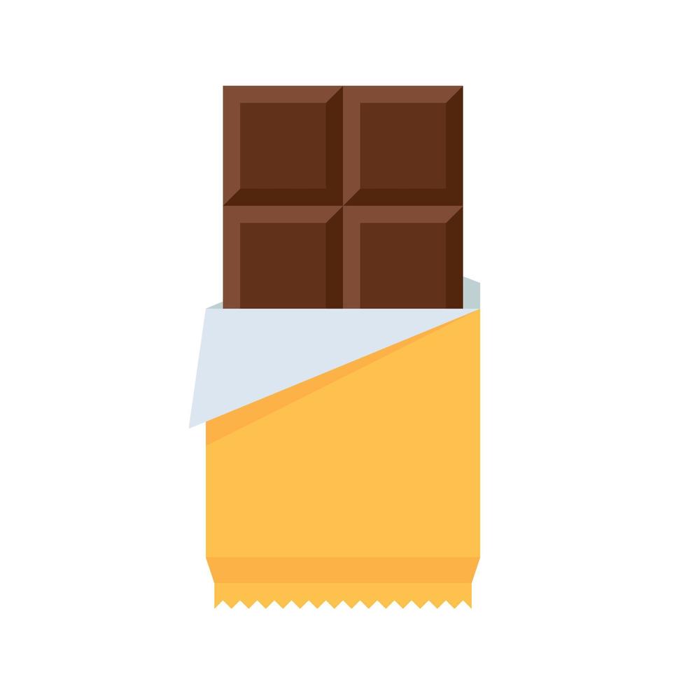 chocolate bar en abierto paquete vector