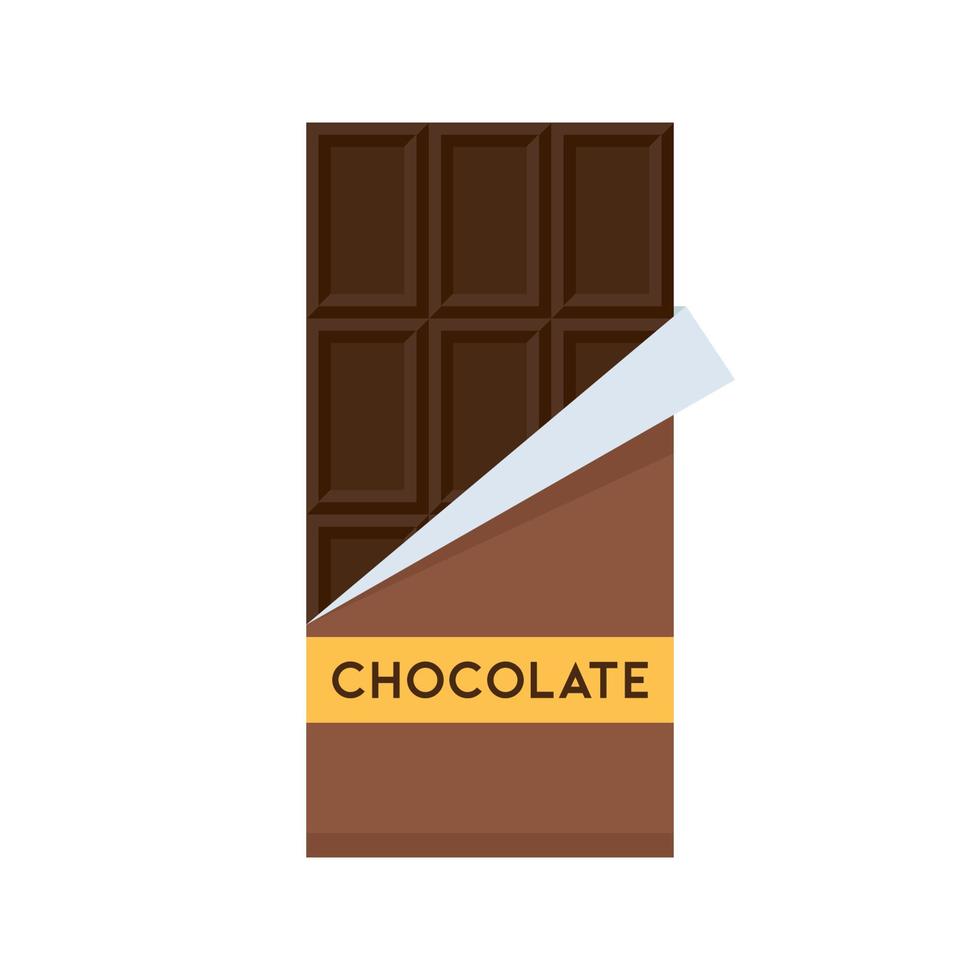 chocolate bar en abierto paquete vector