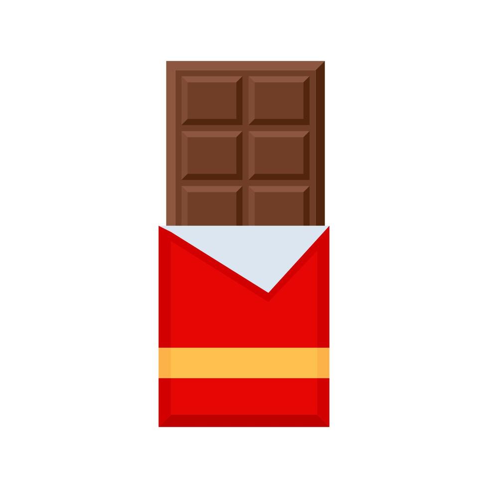 Chocolate bar in open package vector