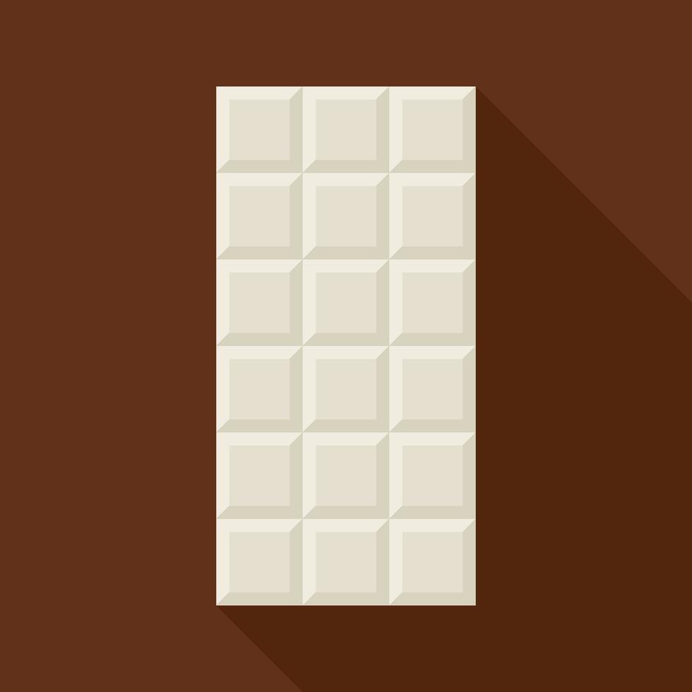 White chocolate bar with shadow on brown background vector