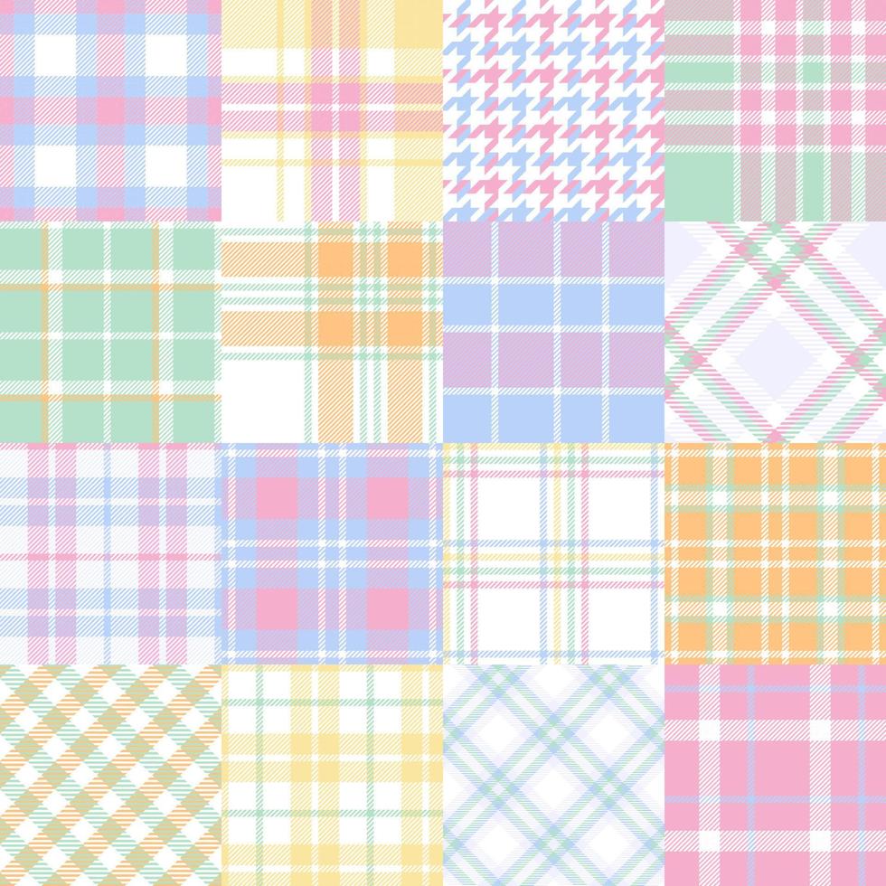 Tartan pattern set 3, vector illustration