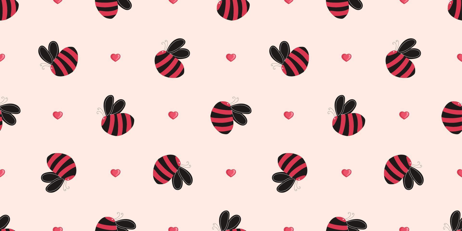 Design for kids. bees pattern.Vector seamless pattern with insects. vector