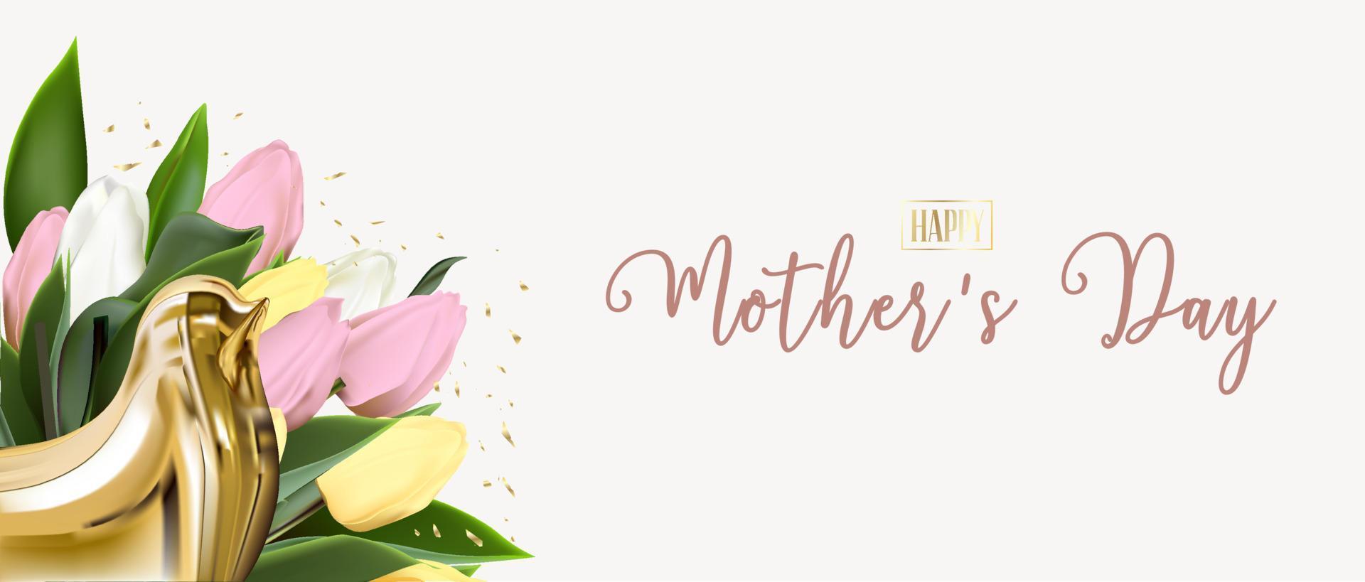 Mothers day greeting card template. print-ready postcard mockup. International mothers day greeting flyer. Banner layout. vector