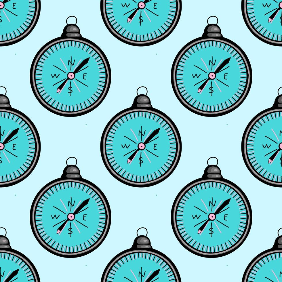 Design for children. compass nautical pattern.Vector seamless pattern with compass. vector