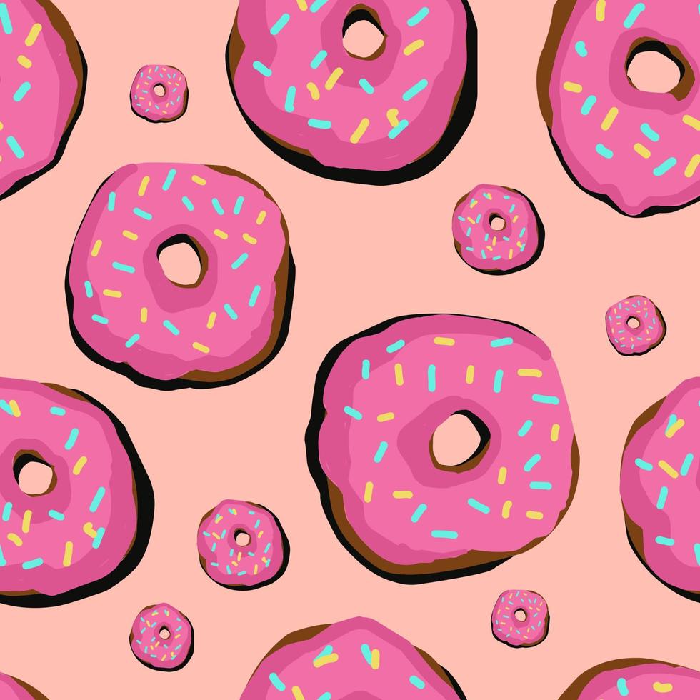 Design for children. Donut on a light background pattern.Vector seamless pattern with donuts. vector