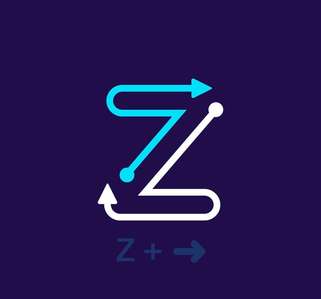 lineal letra z logo. único logo. resumen letra sencillo giratorio flecha objetivo icono. corporativo identidad vector eps.