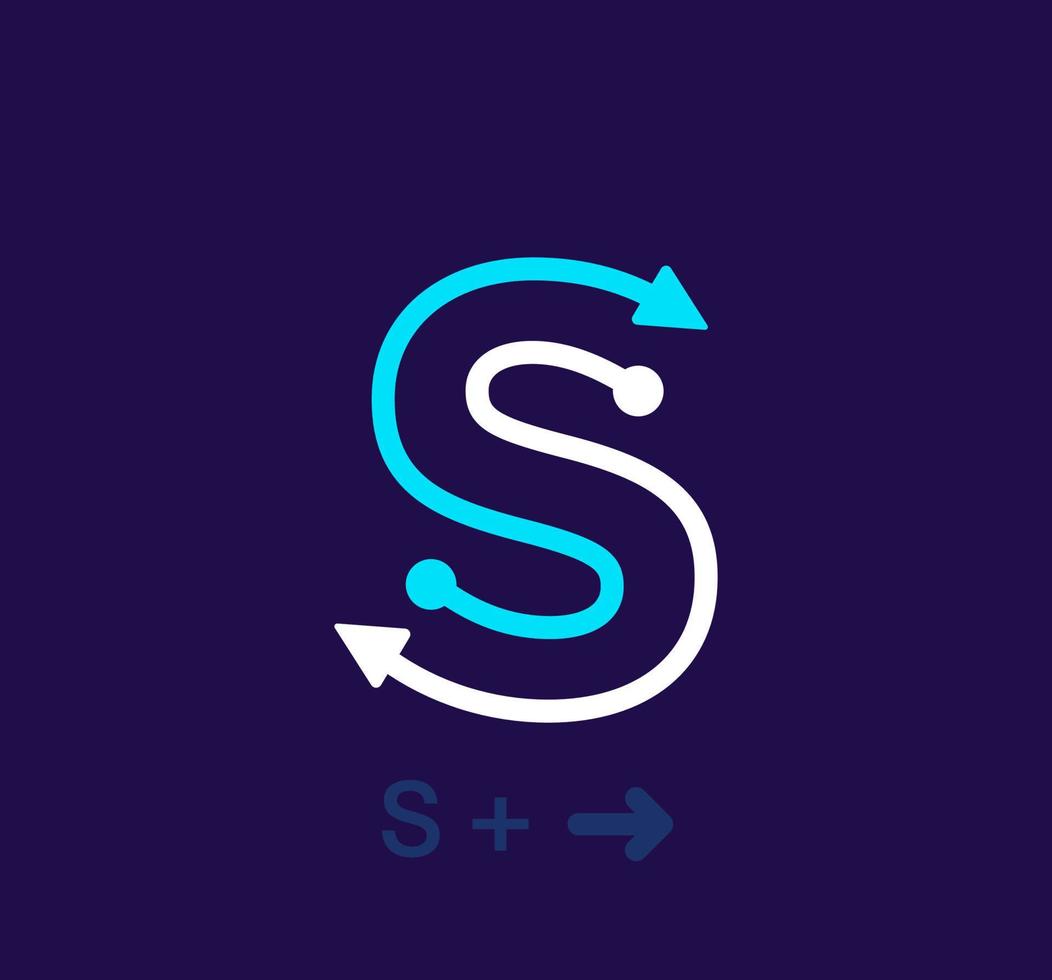 Linear letter S logo. Unique logo. Abstract letter simple rotating arrow target icon. corporate identity vector eps.