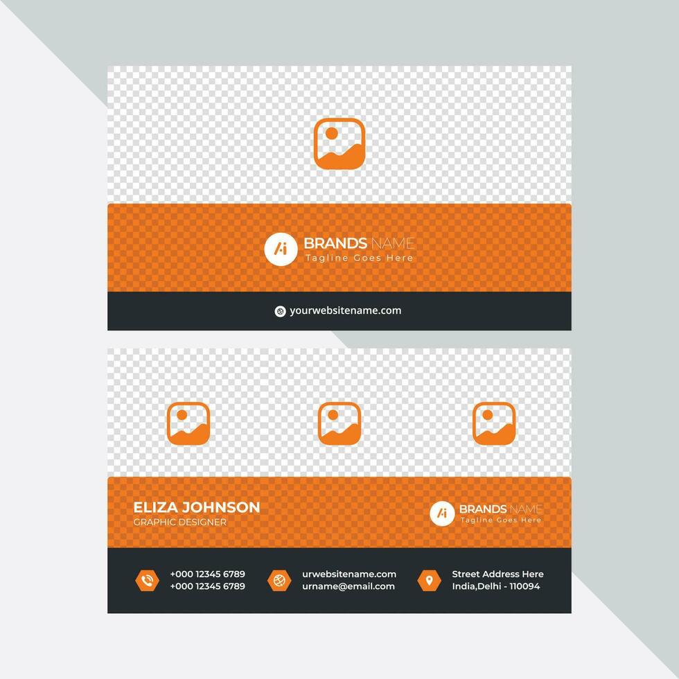 Professional modern clean minimal business card or visiting card design vector