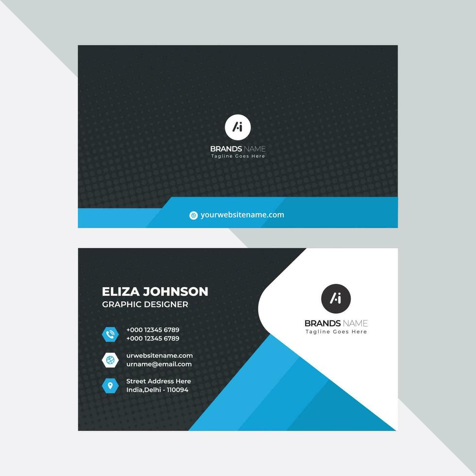 Professional modern clean minimal business card or visiting card design vector