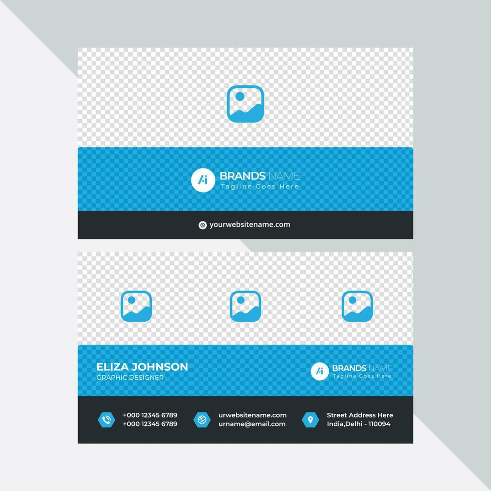 Professional modern clean minimal business card or visiting card design vector