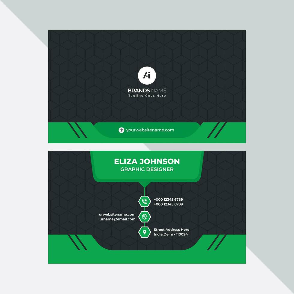 Professional modern clean minimal business card or visiting card design vector