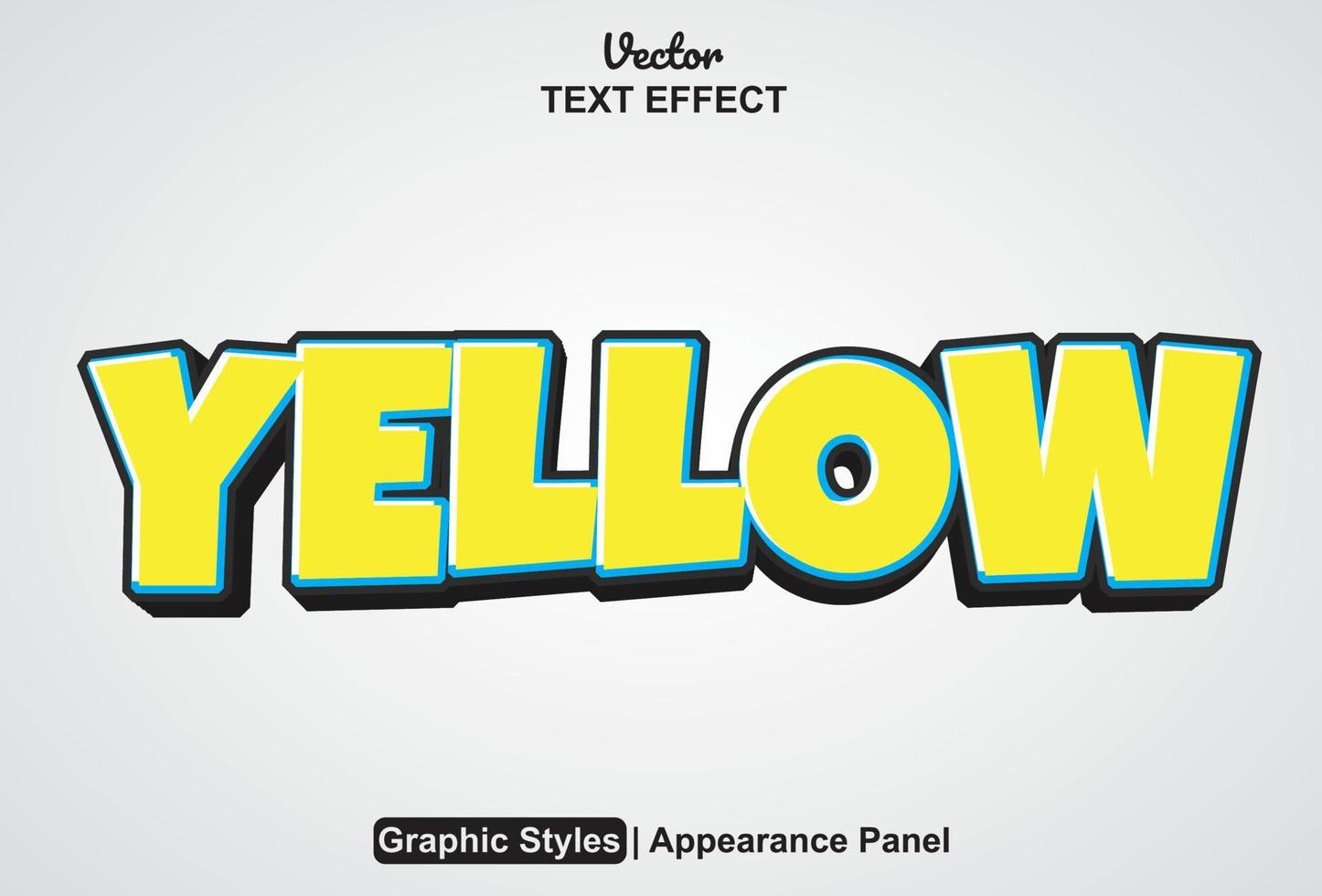 yellow text effect with graphic style and editable. vector