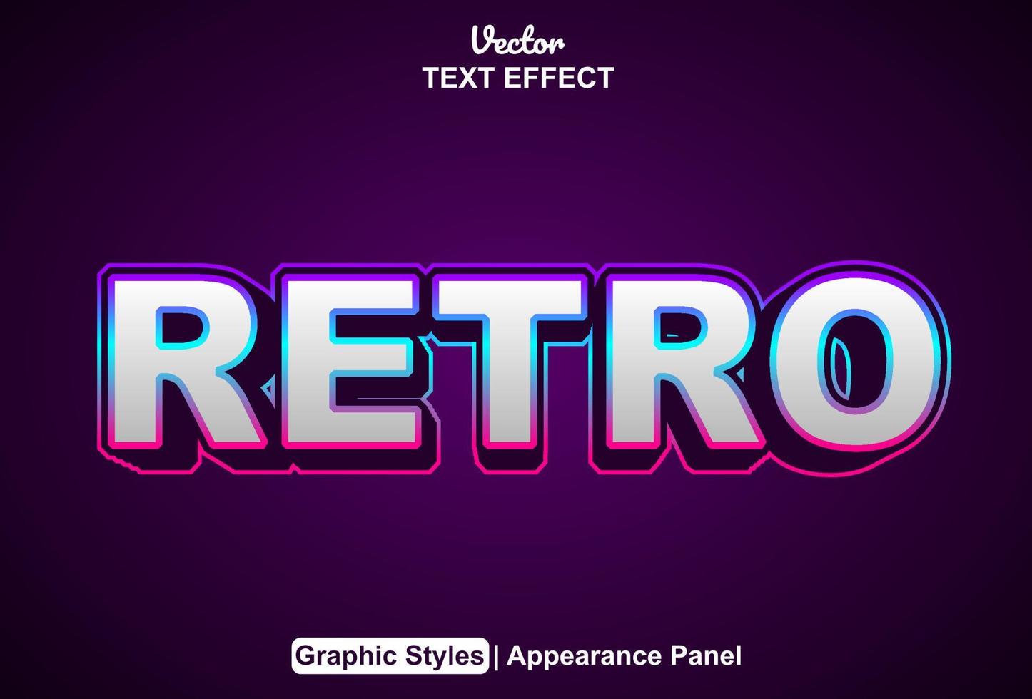 efecto de texto retro con estilo gráfico y editable. vector