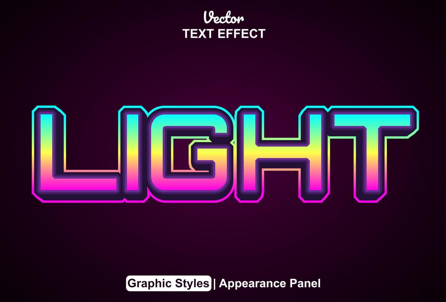 light text effect with graphic style and editable. vector