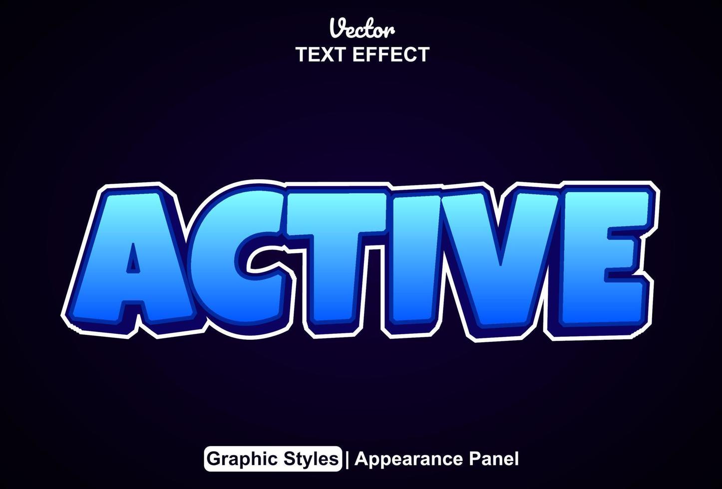 active text effect with graphic style and editable. vector