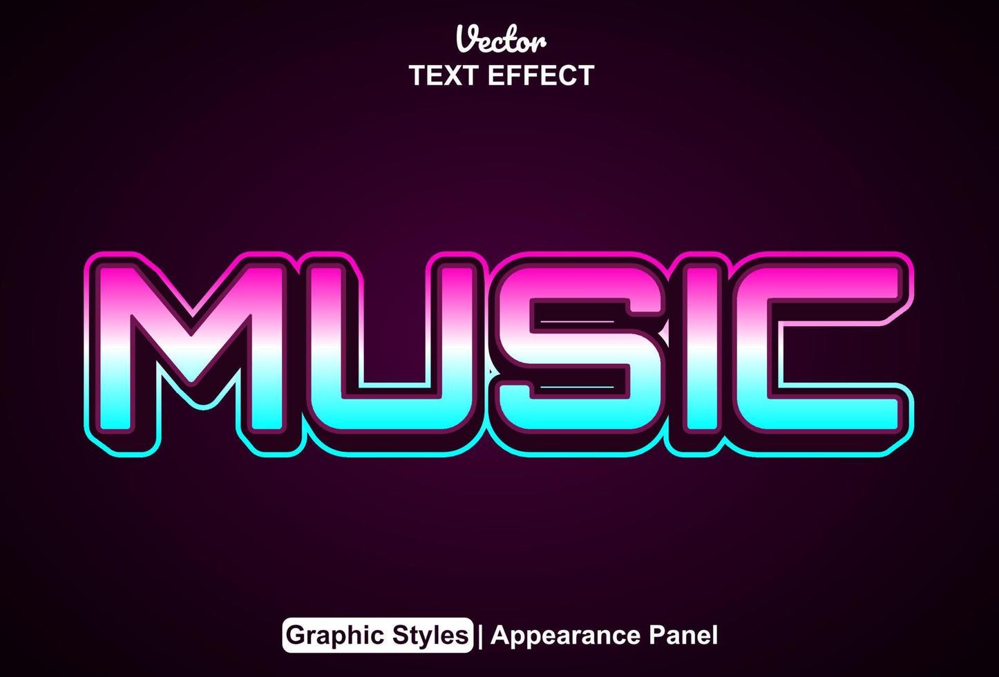 music text effect with graphic style and editable. vector