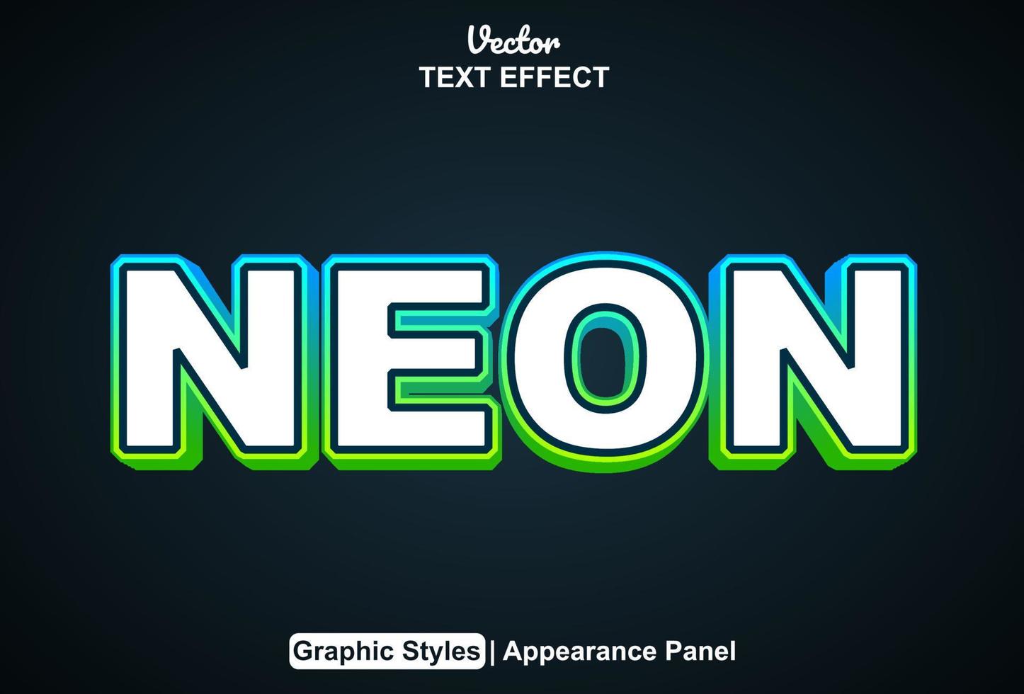 neon text effect with graphic style and editable. vector