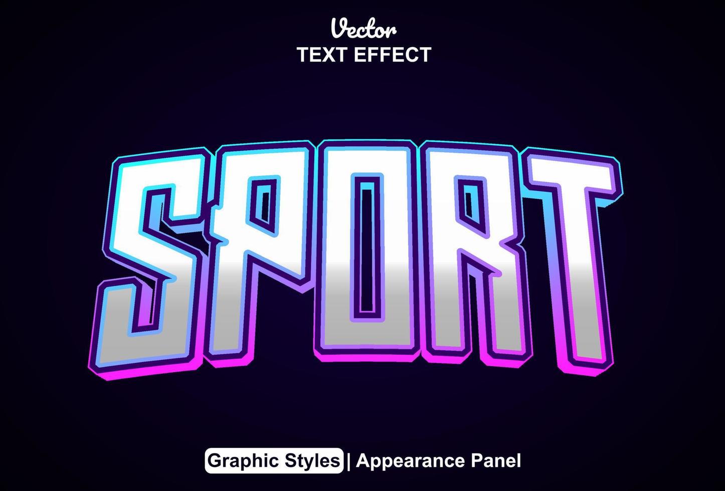 sport text effect with graphic style and editable. vector