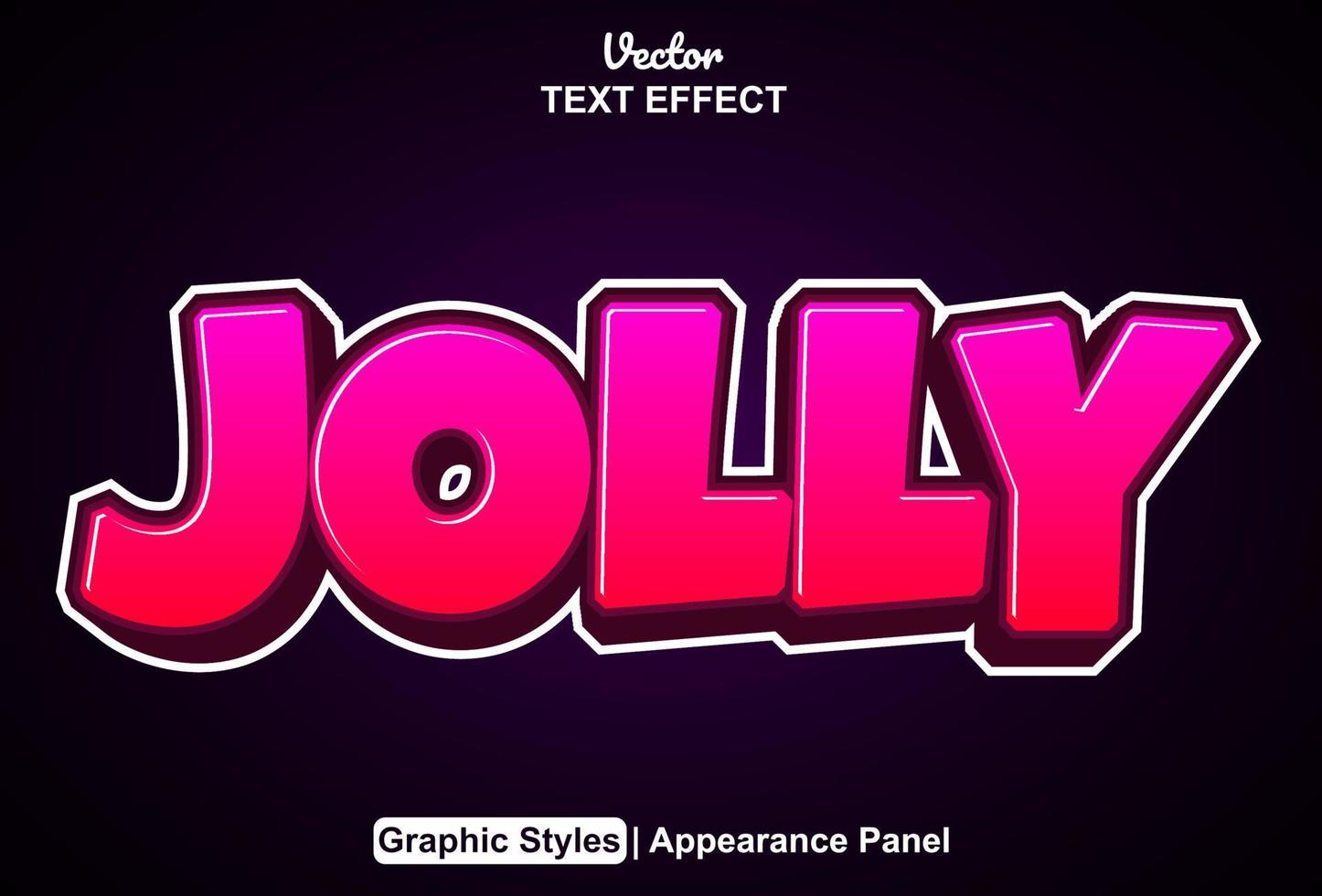 jolly text effect with graphic style and editable. vector