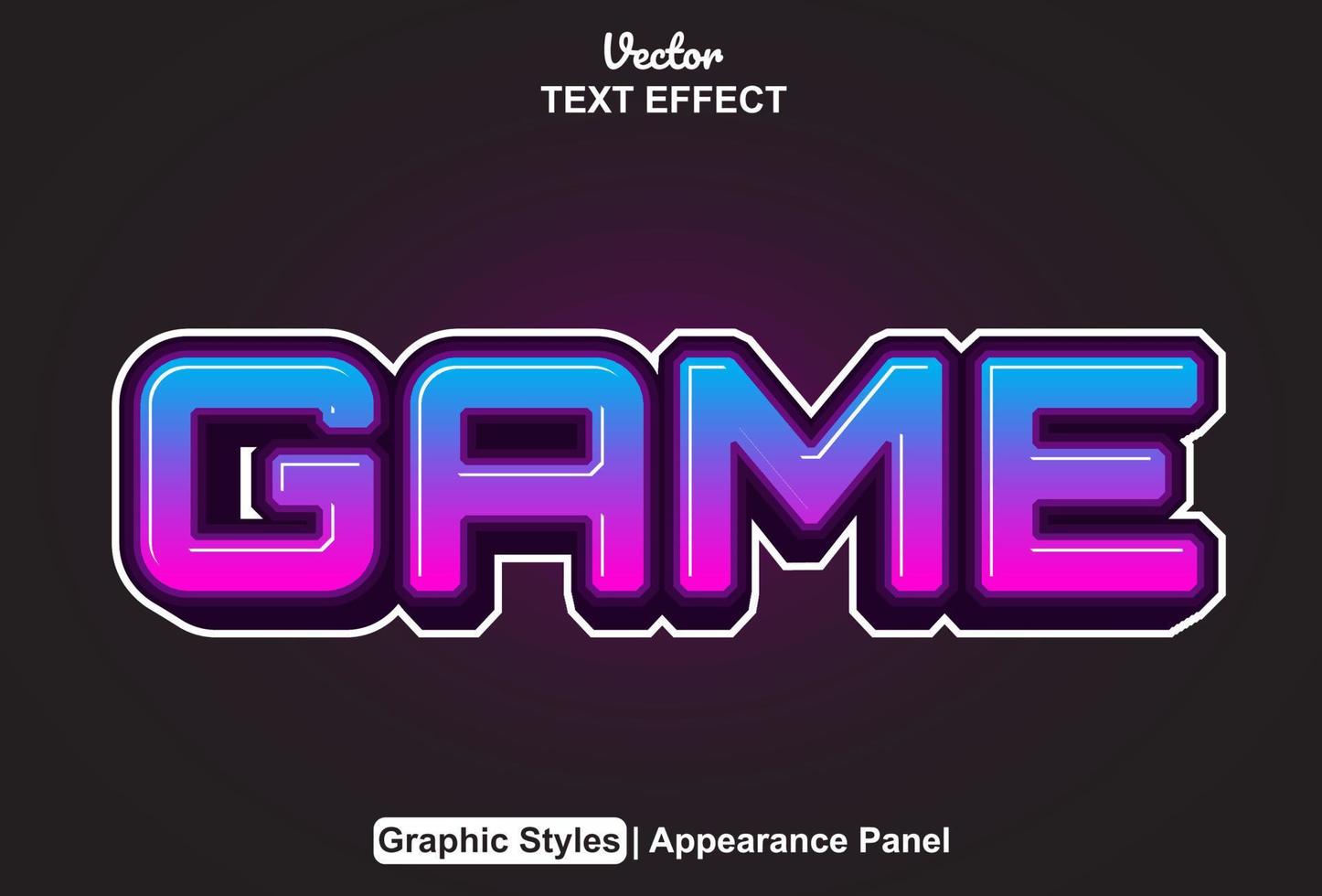 Game text effects with graphic style and editable. vector
