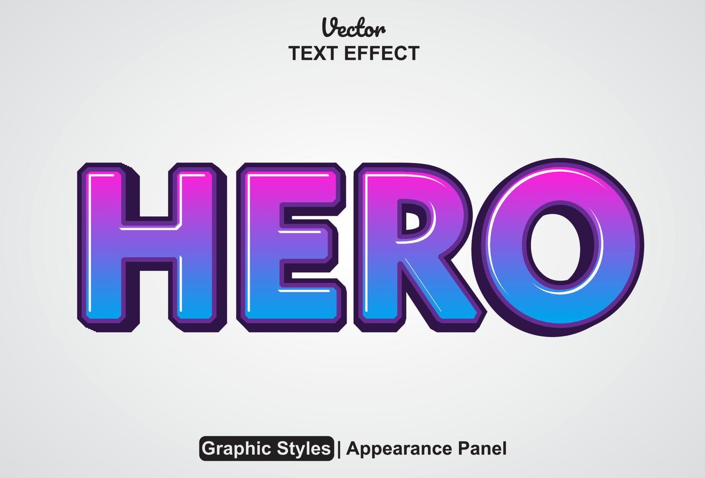 hero text effect with graphic style and editable. vector