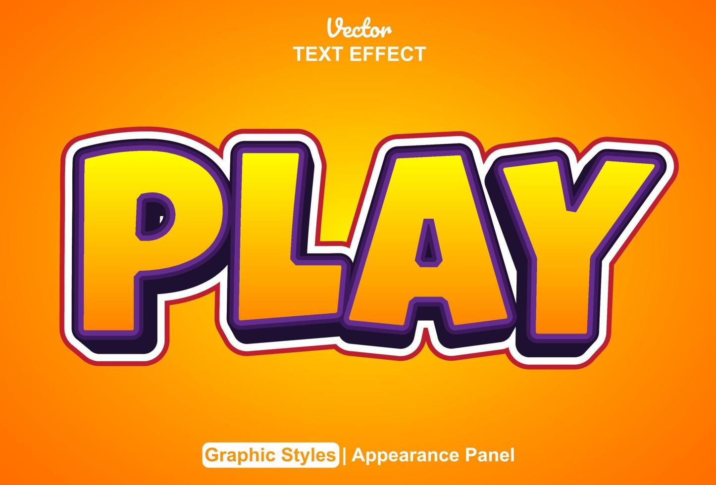 text effect play with graphic style and editable. vector