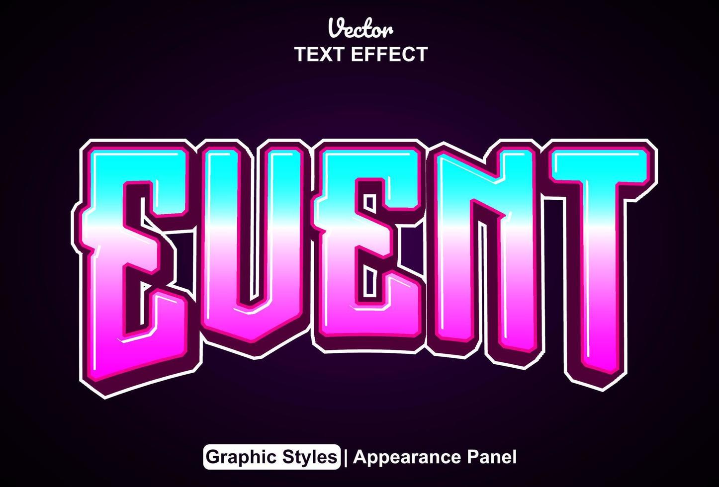 event text effect with graphic style and editable. vector