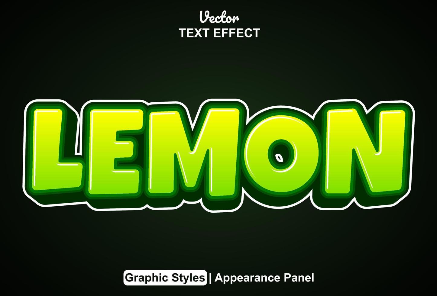 Lemon text effect with graphic style and editable. vector