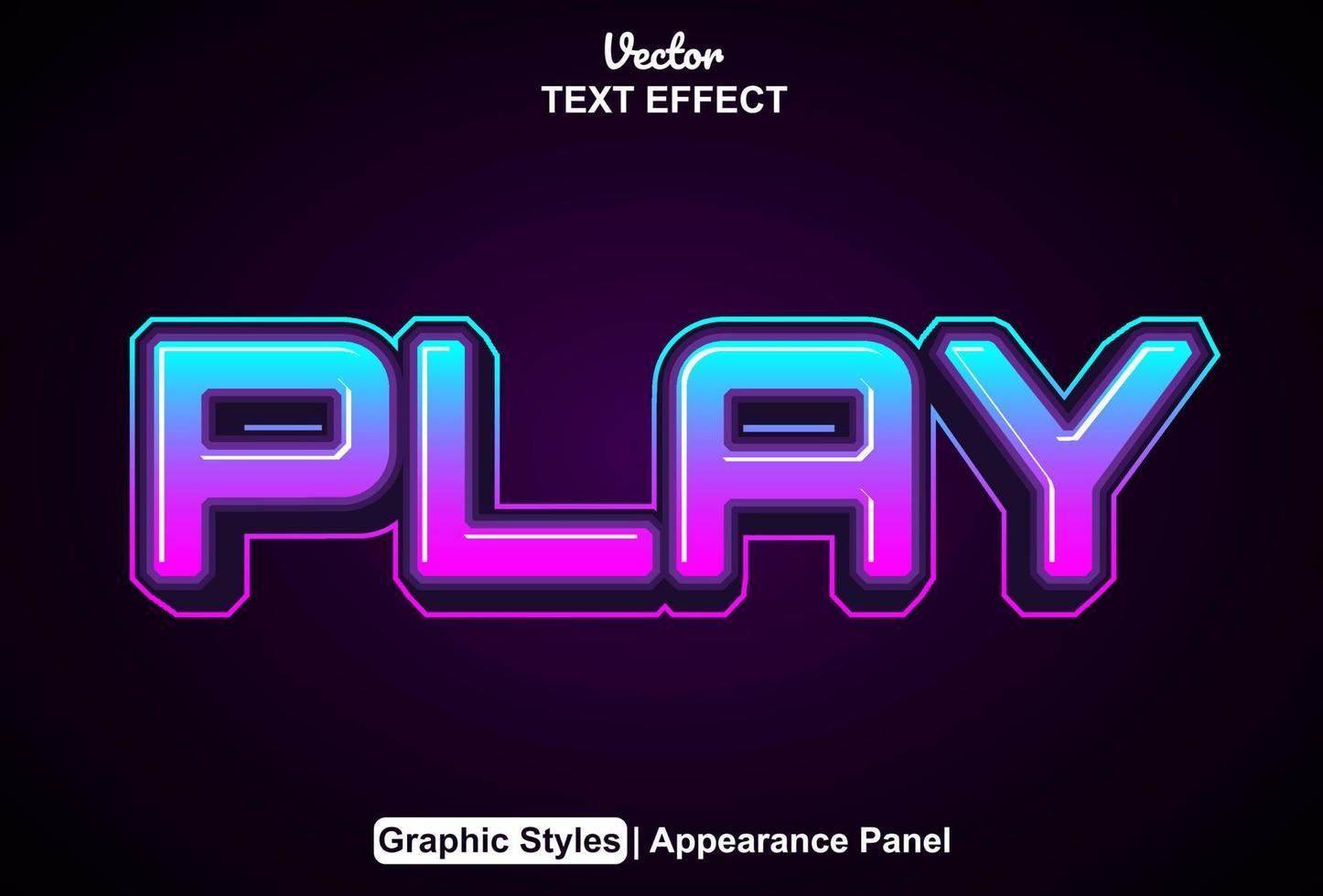 text effect play with graphic style and editable. vector