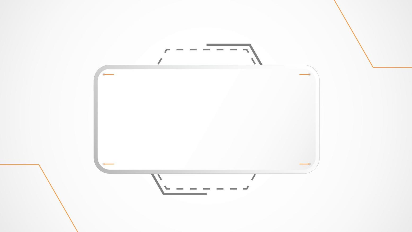 white grey rectangle technology background abstract. technology with line digital color grey, orange, dot, hi-tech, vector. rectangle technological for web banner, background, structure, object. vector