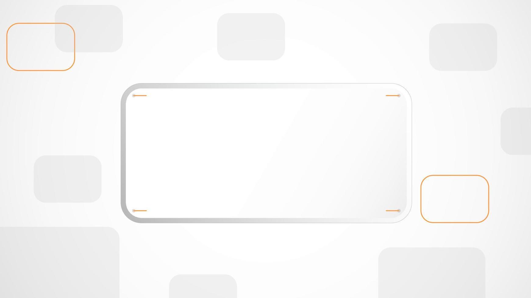 blanco gris rectángulo tecnología antecedentes resumen. tecnología con línea digital color gris, naranja, punto, de alta tecnología, vector. rectángulo tecnológico para web bandera, fondo, estructura, objeto. vector