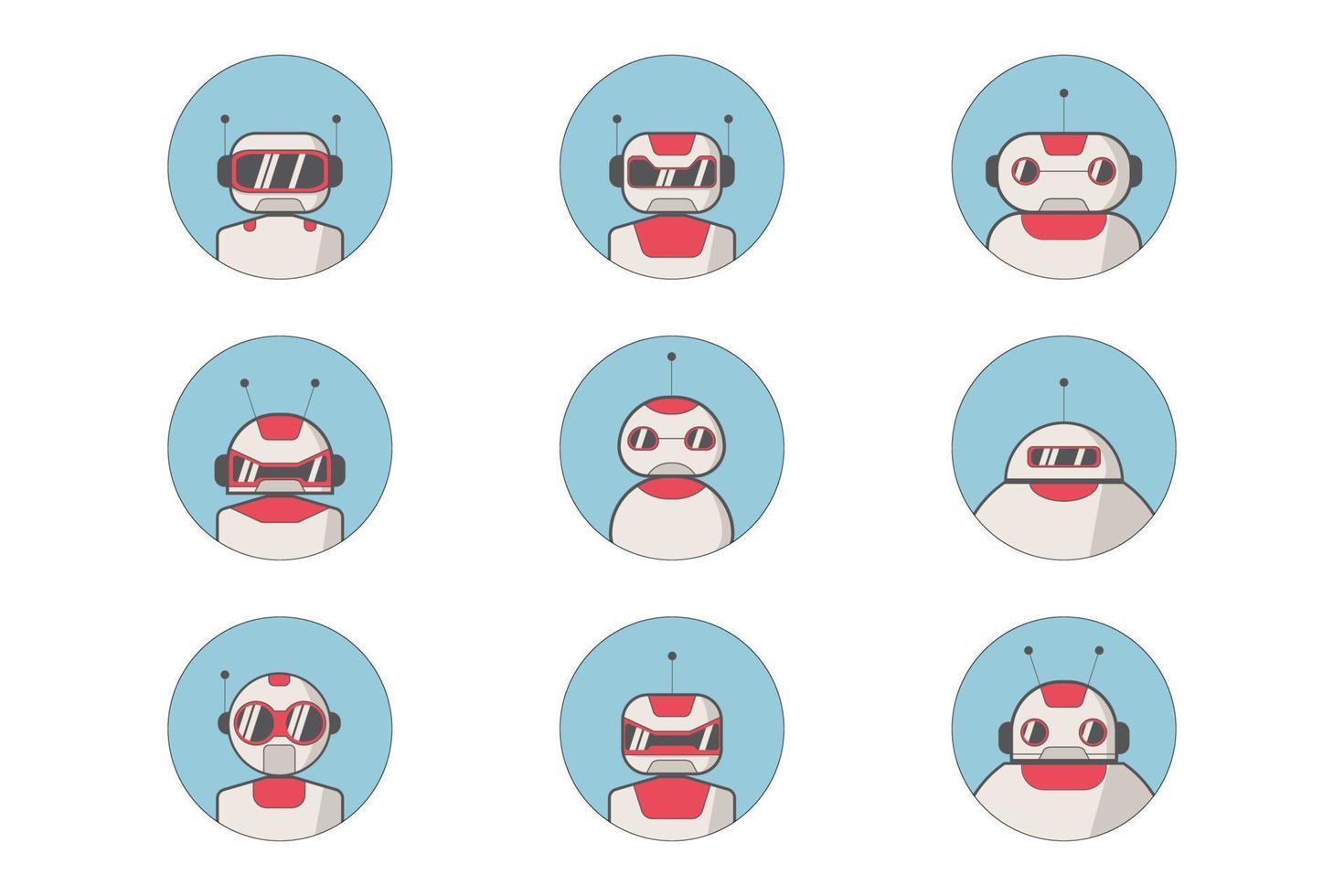 set of Ai artificial intelligence technology hi tech business icon. open Ai icon, smart bot, robot character on white background, Abstract, vector. design for chatbot, web banner, tech, wen site. vector