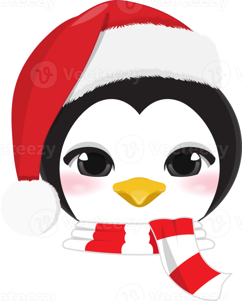 Natal personagens cabeças com fofa pinguim desenho animado personagens para Projeto png