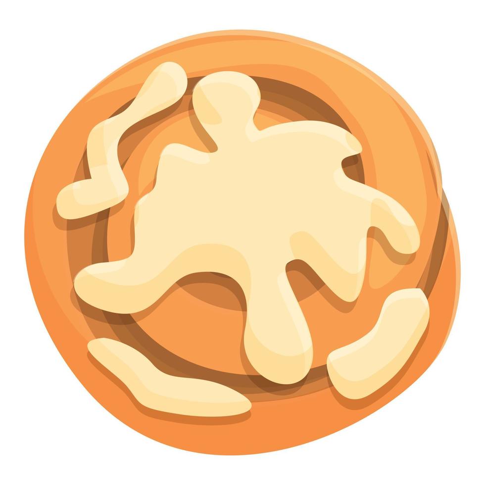 Sugar cinnamon roll bun icon cartoon vector. Pastry food vector