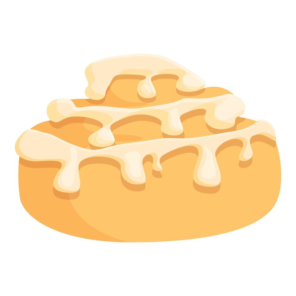 Bread roll bun icon cartoon vector. Pastry food vector