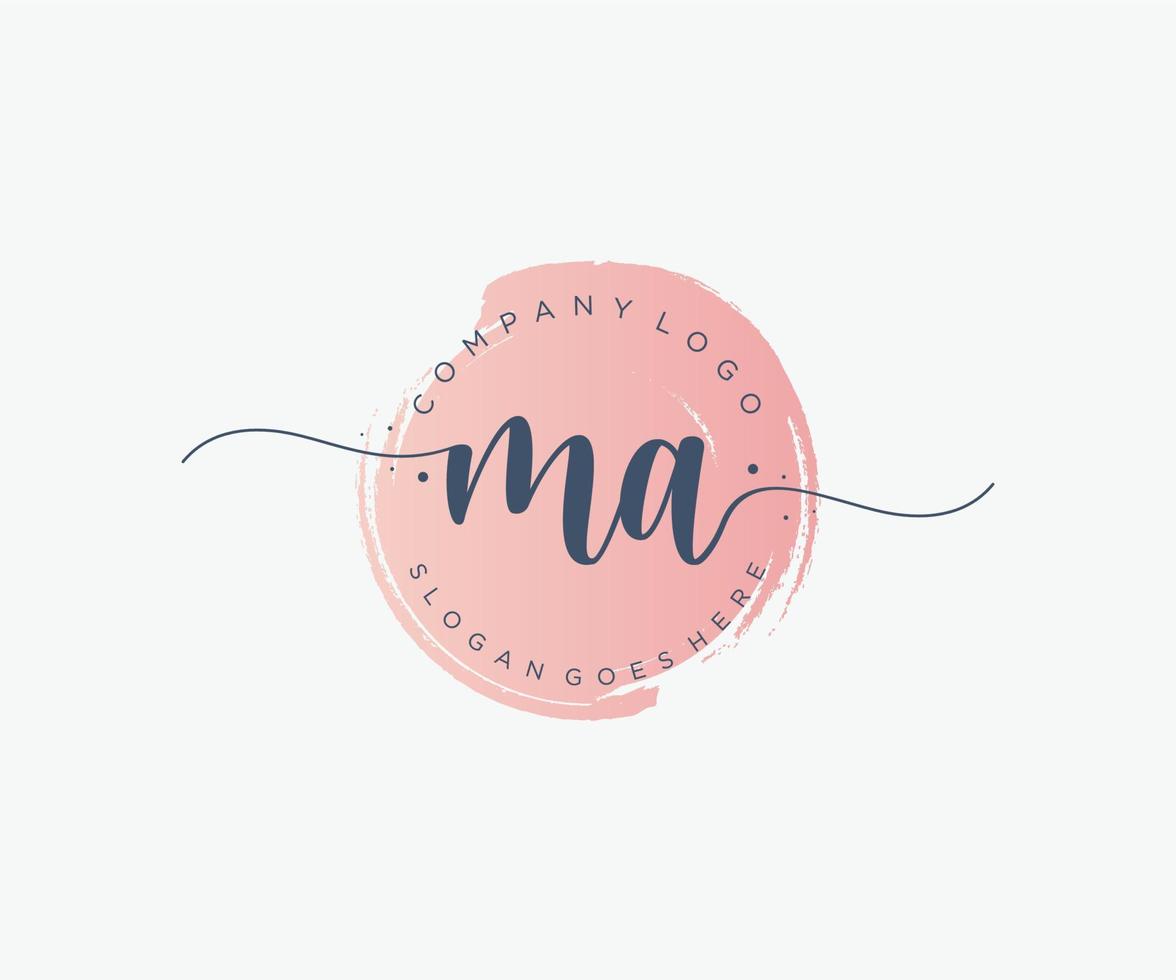 Initial MA feminine logo. Usable for Nature, Salon, Spa, Cosmetic and Beauty Logos. Flat Vector Logo Design Template Element.