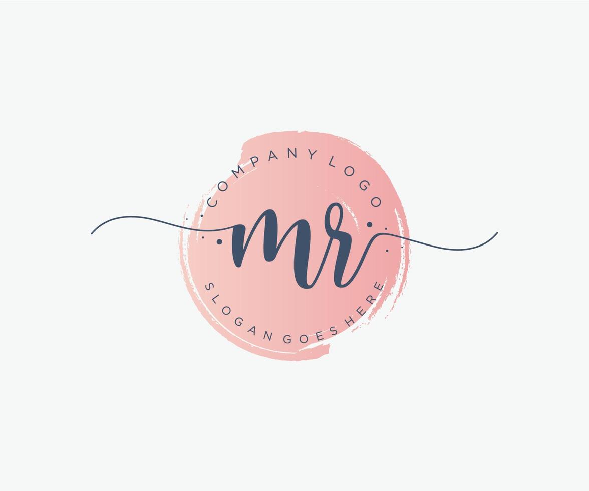 logotipo inicial de mr.femenino. utilizable para logotipos de naturaleza, salón, spa, cosmética y belleza. elemento de plantilla de diseño de logotipo de vector plano.