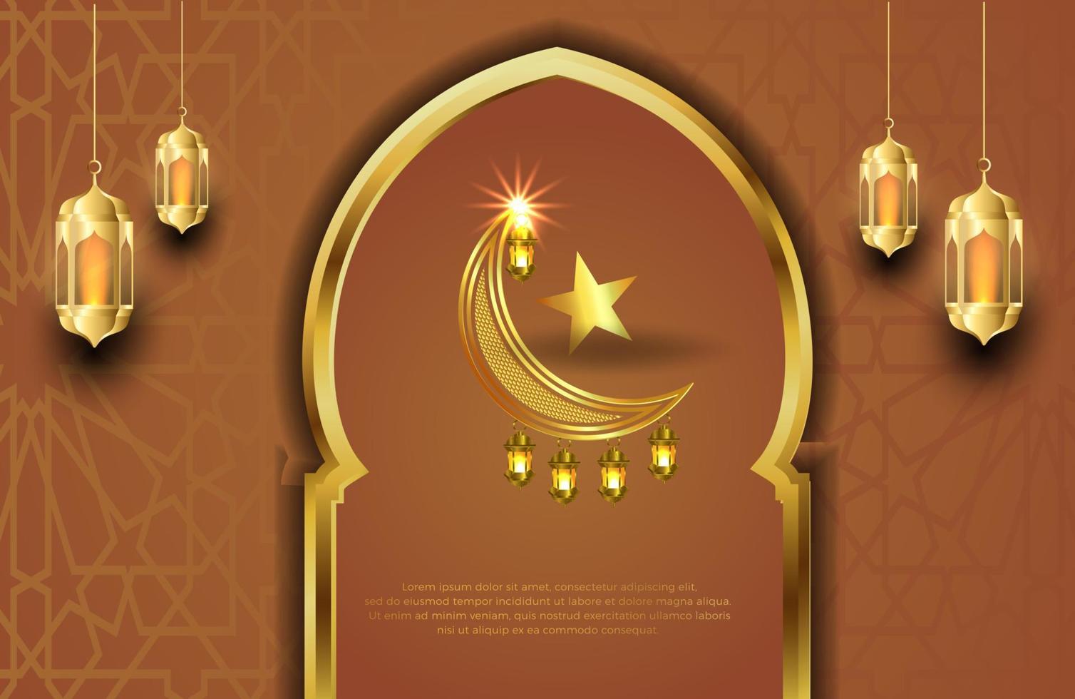 Eid mubarak background in luxury style Vector illustration