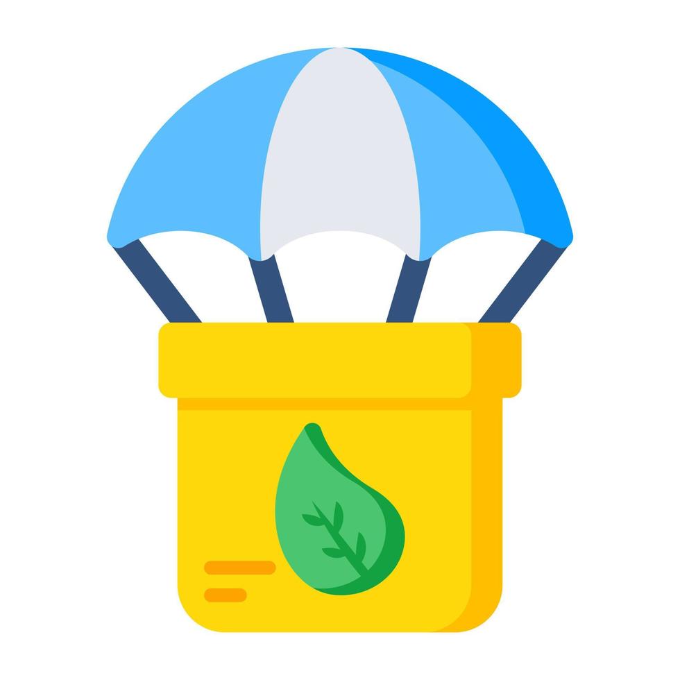 An icon design of parachute delivery vector